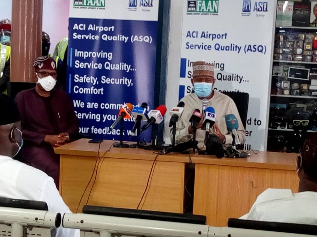 Minister of aviation announce August 29 2020, as international flights resumption.